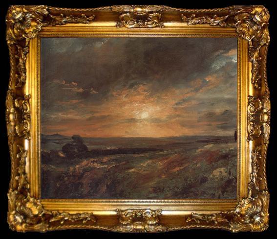 framed  John Constable Hampsted Heath,looking towards Harrow at sunset 9August 1823, ta009-2